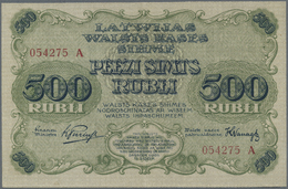 01431 Latvia / Lettland: 500 Rubli 1920 P. 8a, Issued Note, Sign. Purins, Series "A", Center Fold And Light Dints At Lef - Latvia