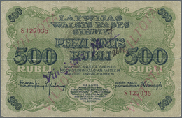 01436 Latvia / Lettland: Rare Contemporary Forgery Of 500 Rubli 1920 P. 8(f), Series "S", 4 Times Stamped "VILTOTA" = "C - Latvia