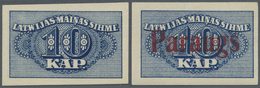01456 Latvia / Lettland: Set Of 2 Notes 10 Kap. 1920 As SPECIMEN And Regular Issue, P. 10s And P. 10, The Specimen Overp - Latvia