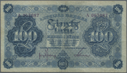 01464 Latvia / Lettland: 100 Latu 1923 P. 14a, Series A, Sign. Kalnings, Vertically Folded, Handling In Paper, No Holes - Latvia