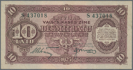 01494 Latvia / Lettland: 10 Latu 1925 P. 24d, Issued Note, Series S, Sign. Petrevics, Crisp Orignal Condition: UNC. - Latvia