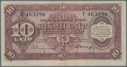 01498 Latvia / Lettland: 10 Latu 1925 P. 24e, Issued Note, Series T, Sign. Skujenieks, Lightly Rounded Corner At Upper R - Latvia