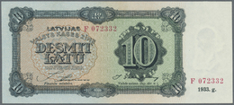 01503 Latvia / Lettland: 10 Latu 1933 P. 25a, Issued Note, Series F, Sign. Annuss, Light Dint At Upper Right, Otherwise - Latvia
