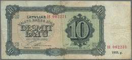 01505 Latvia / Lettland: 10 Latu 1933 P. 25b, Issued Note, Series H, Sign. Annuss, Used With Several Folds And Creases, - Latvia