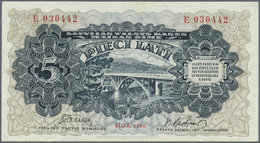 01523 Latvia / Lettland: 5 Lati 1940 P. 34c, Latvian Govenment Exchange Note, Series E, Sign. Tabaks, Very Light Bend, C - Latvia
