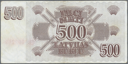 01532 Latvia / Lettland: 500 Rublu 1992 P. 42 With Color Print Error, The Note Is Missing The Yellow Color On Back Side - Latvia
