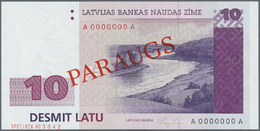 01534 Latvia / Lettland: 10 Latu 1992 SPECIMEN P. 44s, Series A, Zero Serial Numbers, Sign. Repse In Condition: UNC. - Latvia