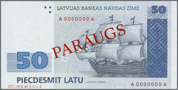 01538 Latvia / Lettland: 50 Latu 1992 SPECIMEN P. 46s, Series A, Zero Serial Numbers, Sign. Repse In Condition: UNC. - Latvia