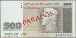01541 Latvia / Lettland: 500 Lati 1992 SPECIMEN P. 48s, Series A, Zero Serial Numbers, Sign. Repse In Condition: UNC. - Latvia
