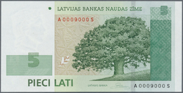 01544 Latvia / Lettland: 5 Lati 2006 P. 53 With Interesting Serial Number A0009000S, Sign. Rimsevics, In Crisp Original - Latvia