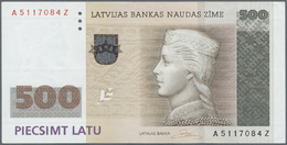 01551 Latvia / Lettland: 500 Latu 2008 REPLACEMENT "AZ" P. 58r, Sign. Rimsevics, Traces Of Banknote Sorting Machine And - Latvia