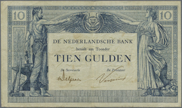 01808 Netherlands / Niederlande: 10 Gulden April 26th 1923, P.35, Several Folds And Creases And Some Minor Spots. Condit - Autres & Non Classés