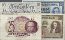 01814 Netherlands / Niederlande: Nice Set With 4 Banknotes Series 1945 Containing 10 Gulden P.74 (F), 10 Gulden P.75 (F+ - Altri & Non Classificati