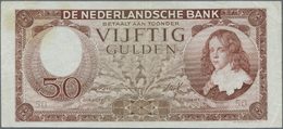 01815 Netherlands / Niederlande: 50 Gulden 1945, P.78, Rare Note In Nice Condition With A Few Folds And Creases, Stained - Altri & Non Classificati