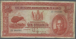 01833 New Zealand / Neuseeland: 10 Shillings ND P. 154, Used With Several Folds And Creases, Stain In Paper, Softness In - New Zealand