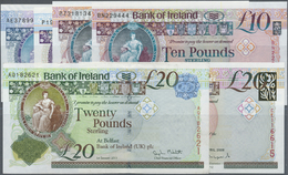 01874 Northern Ireland / Nordirland: Set Of 6 Notes Containing 2x 10 Pounds 2008 (UNC), 20 Pounds 2008 (UNC), 5 Pounds 1 - Other & Unclassified