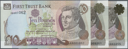 01882 Northern Ireland / Nordirland: Set Of 3 Notes First Trust Bank 10 Pounds 1994, 1998 And 2012, P. 132, 136, All In - Altri & Non Classificati