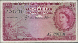 00339 British Caribbean Territories: 1 Dollar 1953 P. 7a, Used With Several Folds But No Holes Or Tears, Still Strongnes - Other - America