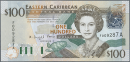 00673 East Caribbean States / Ostkaribische Staaten: 100 Dollars ND P. 46a Serial Suffix "A" = Antigua In Condition. UNC - East Carribeans