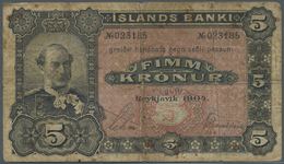 01021 Iceland / Island: 5 Kronur 1904 P. 10, Used With Several Folds And Creases In Paper, Stained Oaoer, Center Hole, S - Iceland
