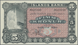 01023 Iceland / Island: 5 Kronur 1920 Remainder P. 15r In Condition: UNC. - Islande