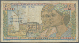 00830 French Equatorial Africa / Französisch-Äquatorialafrika: 500 Francs ND P. 25, Used With Stained Paper And Folds, N - Guinea Equatoriale