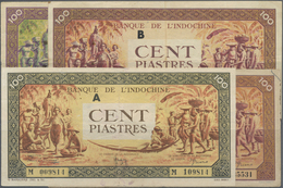 00851 French Indochina / Französisch Indochina: Set Of 4 Notes Containing 2x 100 Piastres Letter B And C ND(1942) P. 66 - Indochine