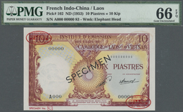 00854 French Indochina / Französisch Indochina:  Institut D'Émission Des États Du Cambodge, Du Laos Et Du Vietnam 10 Pia - Indocina