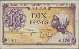 00868 French West Africa / Französisch Westafrika: 10 Francs 1943 P. 29, In Condition XF+ To AUNC. - Stati Dell'Africa Occidentale