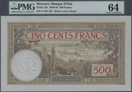 01735 Morocco / Marokko: 500 Francs 1948 P. 15b, PMG Graded 64 Choice UNC. - Morocco