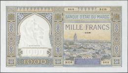 01736 Morocco / Marokko: 1000 Francs 1939 P. 16c In Exceptional Condition For This Type Of Note, Still Original Crispnes - Morocco