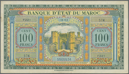 01750 Morocco / Marokko: 100 Francs 1943 P. 27 With Light Folds In Paper, No Holes Or Tears, Crisp And Bright Colors, Co - Marocco