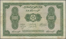 01752 Morocco / Marokko: 5000 Francs 1943 P. 32 In Normal Used Condition With Several Folds And Creases, But No Holes Or - Marocco