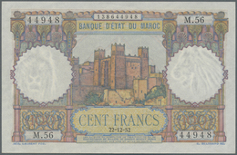 01756 Morocco / Marokko: 100 Francs 1952 P. 45, In Condition: AUNC. - Marocco