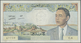 01759 Morocco / Marokko: 50 Dirhams 1966 P. 55b Light Folds In Paper, Pressed, No Holes Or Tears, Condition: F+ To VF-. - Morocco