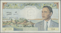 01759 Morocco / Marokko: 50 Dirhams 1966 P. 55b Light Folds In Paper, Pressed, No Holes Or Tears, Condition: F+ To VF-. - Maroc