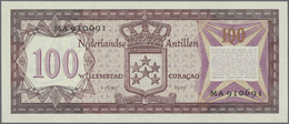 01785 Netherlands Antilles / Niederländische Antillen: 100 Gulden 1972 P. 12b, Light Center Bend, In Condition: XF+ To A - Netherlands Antilles (...-1986)