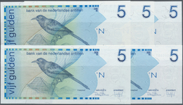 01787 Netherlands Antilles / Niederländische Antillen: Set Of 5 Notes 5 Gulden 1986 P. 22a In Condition: UNC. (5 Pcs) - Antille Olandesi (...-1986)