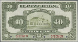01795 Netherlands Indies / Niederländisch Indien: 40 Gulden ND Specimen P. 68s In Condition: UNC. - Indie Olandesi