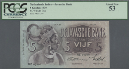 01796 Netherlands Indies / Niederländisch Indien: 5 Gulden 1939 P. 78c, PCGS Graded 53 About New. - Indes Néerlandaises