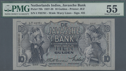 01797 Netherlands Indies / Niederländisch Indien: 10 Gulden 1937 P. 79b, PMG Graded 55 About UNC. - Dutch East Indies