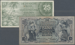 01798 Netherlands Indies / Niederländisch Indien: Set Of 2 Notes Containing 25 Glden 1946 P. 91 (F+ To VF-) And 10 Gulde - Dutch East Indies