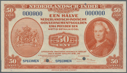 01800 Netherlands Indies / Niederländisch Indien: Ministry Of Finance / Javasche Bank 50 Cent L.02.03.1943 SPECIMEN, P.1 - Indes Néerlandaises