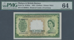 01638 Malaya & British Borneo: 5 Dollars 1953 P. 2a, PMG Graded 64 Choice Uncirculated. - Malaysie