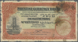 01939 Palestine / Palästina: 5 Pounds Dated September 30th 1929, P.8b In Well Worn Condition With Many Tears And Tiny Mi - Autres - Asie
