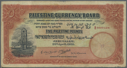 01940 Palestine / Palästina: 5 Pounds Dated April 20th 1939, P.8c, Highly Rare Note In Nice Original Shape, Lightly Stai - Autres - Asie