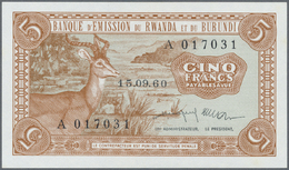 02826 Rwanda-Burundi / Ruanda-Burundi: 5 Francs 1960 P. 1 In Condition: UNC. - Ruanda-Urundi