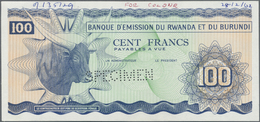 02833 Rwanda-Burundi / Ruanda-Burundi: 100 Francs ND(1962) SPECIMEN P. 5s With "Specimen" Perforation, Printed Without S - Ruanda-Urundi