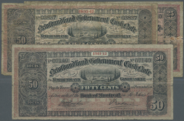 01853 Newfoundland / Neufundland: Newfoundland Government Cash-Note Set With 3 Banknotes 50 Cents 1910-11, 1911-12 And 1 - Canada