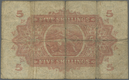 00666 East Africa / Ost-Afrika: 5 Shillings 1933 Portrait KGV P. 20, In Used Conditoin With 3 Strong Vertical And One Ho - Other - Africa